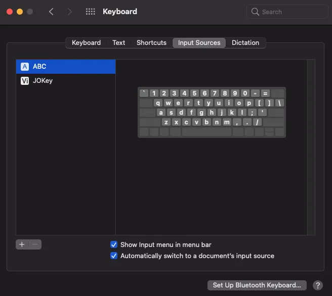 Thêm Input Source trong phần Keyboard